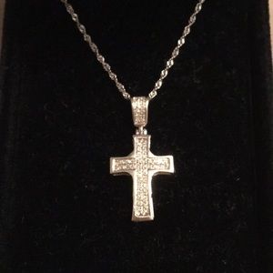 White gold Cross necklace